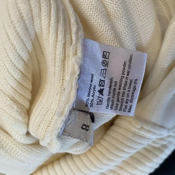 Hakaan Intermix Womens Ivory Wool Bodycon Dress 8 - Picture 7 of 7